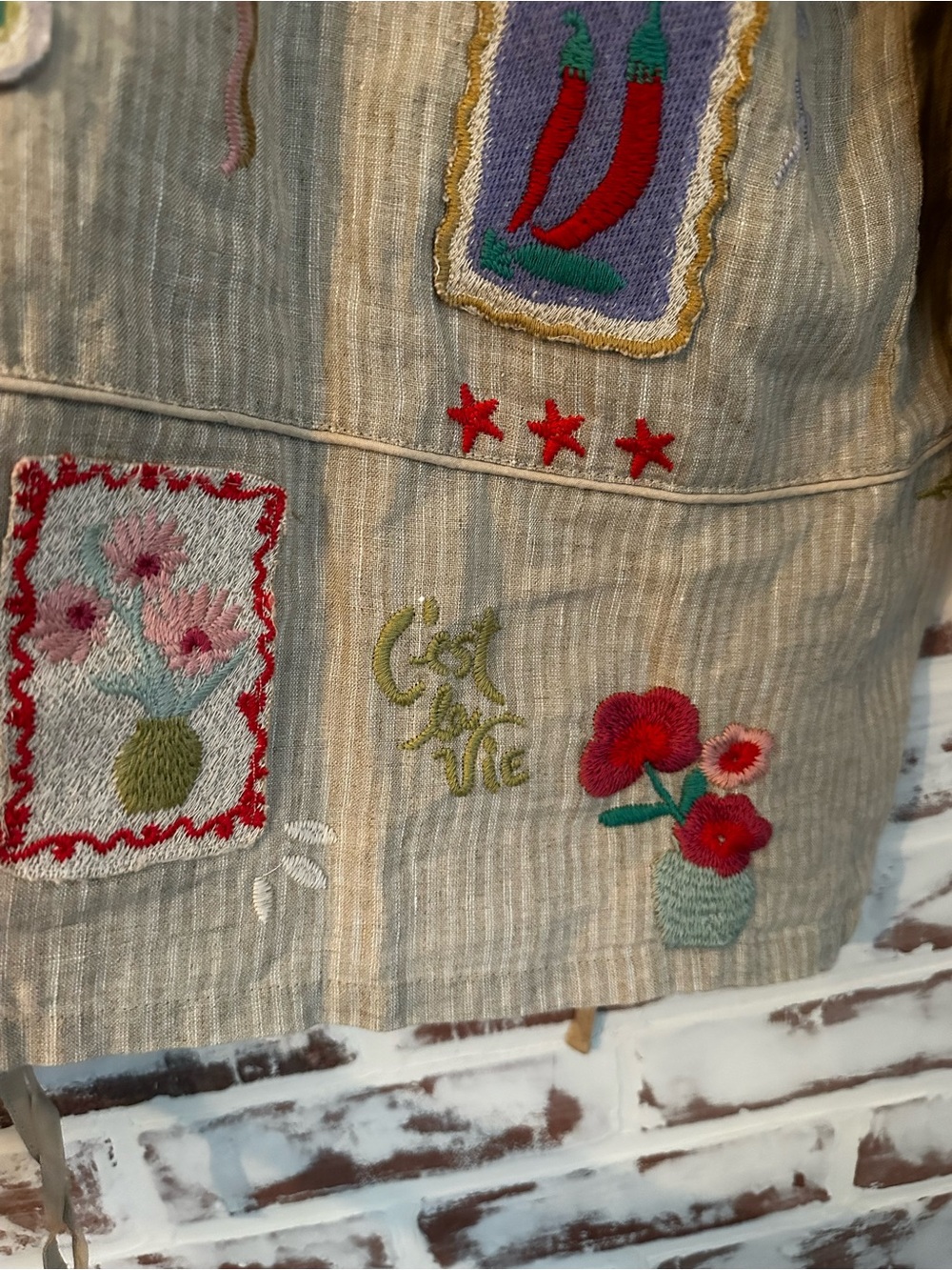 Johnny Was Beige Embroidered Kimono Jacket - Fleur - Picture 8 of 9